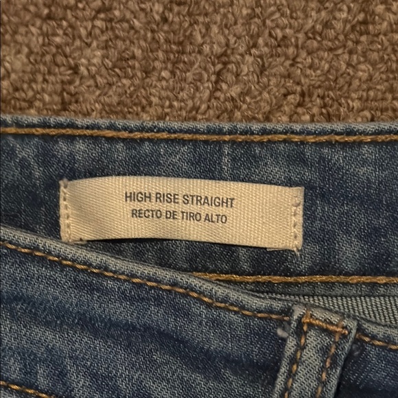 Blue Ankle Length Jeans with Frayed Hem - Picture 3 of 4